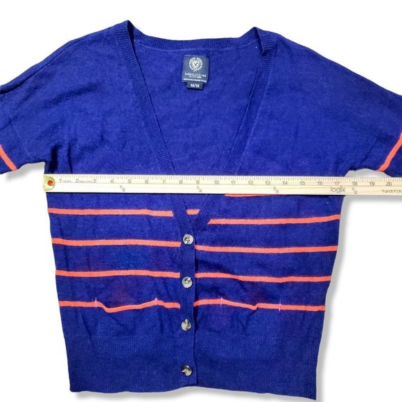 American Eagle Blue Button Front Cardigan Sweater Women's Size Medium ( M ) - Picture 5 of 7
